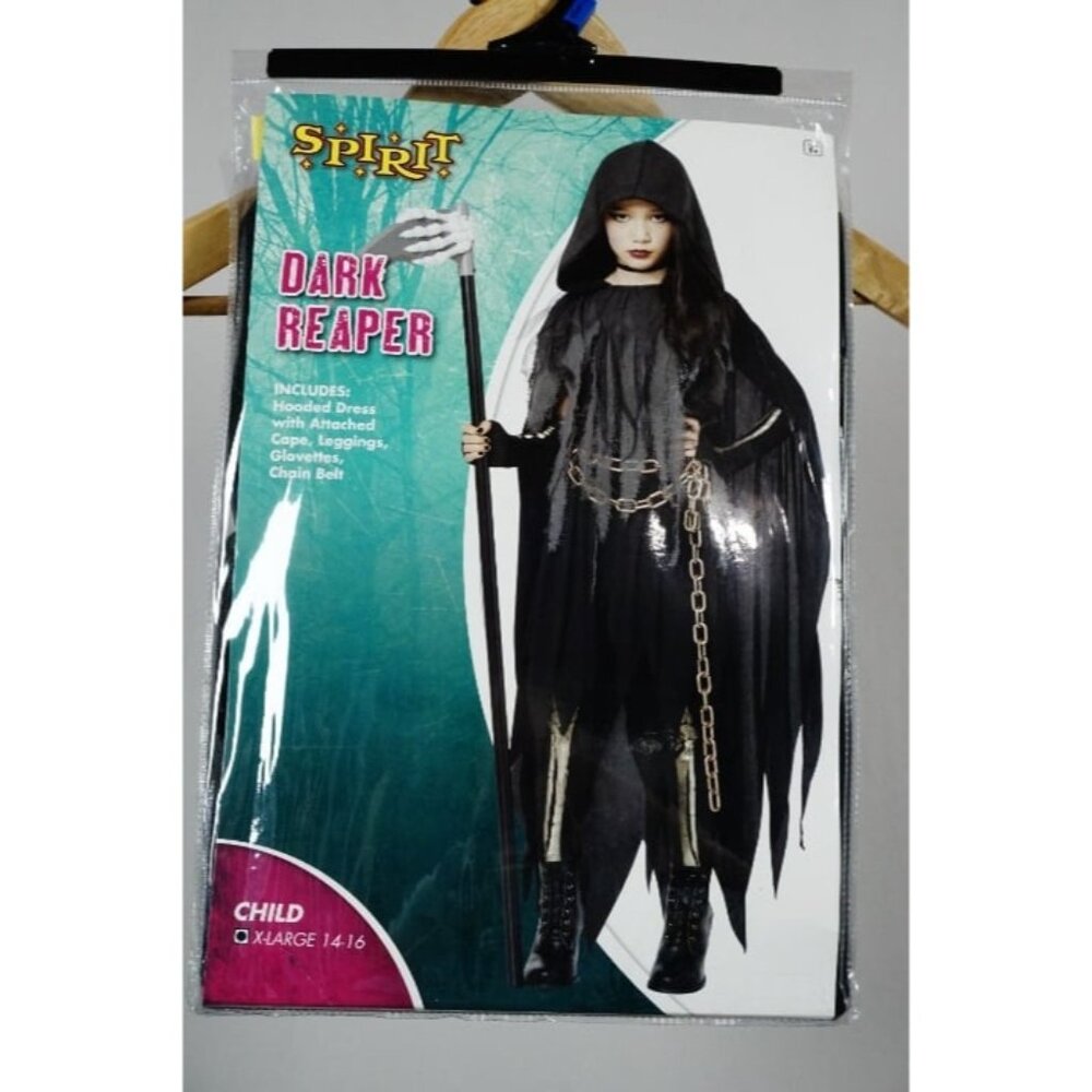 NEW! Spirit Halloween Kids Dark Reaper Costume Size 14-16